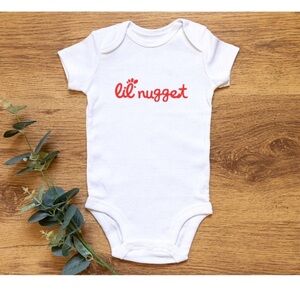 White Baby Onesie with Graphic Print